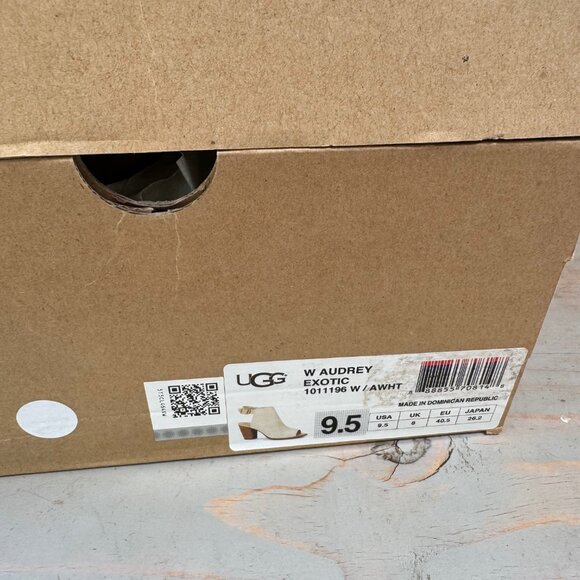 UGG AUDREY EXOTIC EMBOSSED LEATHER PEEP TOE SHOES - Picture 2 of 7